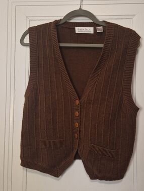 True Vintage 70s Karen Scott Cotton Raime Knit Sweater Vest